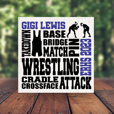 Personalized Ladies Female Womens Wrestling Wrestler Sign Senior Night Awards Banquets Gift